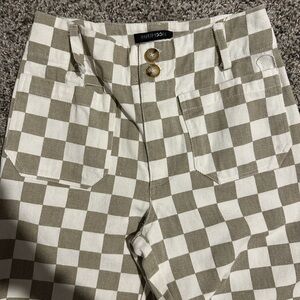 Paper Moon Tan and White Checker Pants size S